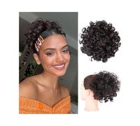 Parrucchiere Chignon Afro Puff Riccio Crespo Capelli Sintetici Coda di Cavallo con Coulisse Clip In Extension Corto Posticci Uso quotidiano(4 33)