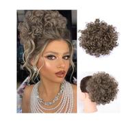 Parrucchiere Chignon Afro Puff Riccio Crespo Capelli Sintetici Coda di Cavallo con Coulisse Clip In Extension Corto Posticci Uso quotidiano(10A0906)