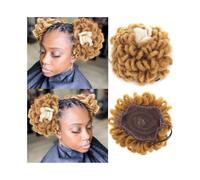Parrucchiere Chignon con dreadlock sintetico, afro, con chignon e locs finti, con clip e coulisse. Uso quotidiano(27-613)