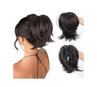 Parrucchiere Chignon con fermaglio a forma di artiglio disordinato for donna, coda di cavallo alta, corta e liscia, acconciatura spettinata Uso quotidiano(1B/27HL)