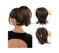 Parrucchiere Chignon con fermaglio a forma di artiglio disordinato for donna, coda di cavallo alta, corta e liscia, acconciatura spettinata Uso quotidiano(Natural Color)