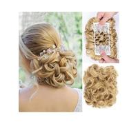 Parrucchiere Chignon corto e riccio spettinato con estensione e pettini, chignon spesso, coda di cavallo Uso quotidiano(Q1-18)