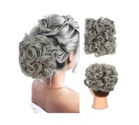 Parrucchiere Chignon corto spettinato, chignon riccio, extension con pettini, fermagli for coda di cavallo Uso quotidiano(Dimgray)