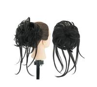 Parrucchiere Chignon for capelli disordinati Updo Scrunchies lunghi Avvolgi l'estensione della coda di cavallo Posticci ondulati Fascia for chignon Uso quotidiano(Nero)