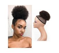 Parrucchiere Chignon for capelli ricci afro crespi, chignon for capelli umani, coulisse afro, coda di cavallo Uso quotidiano(6inch)
