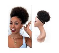Parrucchiere Chignon for capelli ricci afro crespi, chignon for capelli umani, coulisse afro, coda di cavallo Uso quotidiano(8inch)