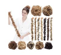 Parrucchiere Chignon for capelli ricci e spettinati, scrunchies, extension for capelli elastiche in fibre sintetiche lunghe Uso quotidiano(24)