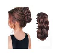 Parrucchiere Chignon intrecciato con clip, chignon sintetico intrecciato, extension for capelli Uso quotidiano(Dark Brown)