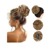 Parrucchiere Chignon sintetico con artiglio, chignon spettinato, clip in extension for capelli ricci e ondulati. Uso quotidiano(86H10)