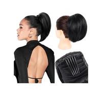 Parrucchiere Chignon sintetico con coulisse elastica, coda di cavallo corta, pettine, extension con clip Uso quotidiano(1B)
