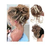 Parrucchiere Chignon sintetico riccio e ondulato, chignon riccio spettinato, clip in coda di cavallo, extension for capelli Uso quotidiano(NC/4HL)