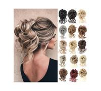 Parrucchiere Chignon sintetico riccio e spettinato con elastico, coda di cavallo in fibra sintetica Uso quotidiano(SILVER)