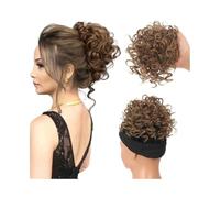 Parrucchiere Chignon sintetico spettinato, coulisse corta, elastico, con clip, coda di cavallo riccia Uso quotidiano(12H16)