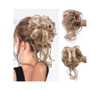 Parrucchiere Chignon spettinato, chignon sintetico con clip, riccio e ondulato, extension for capelli con viticci Uso quotidiano(27-613)