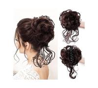Parrucchiere Chignon spettinato, chignon sintetico con clip, riccio e ondulato, extension for capelli con viticci Uso quotidiano(2-33)