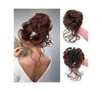 Parrucchiere Chignon spettinato, chignon sintetico con clip, riccio e ondulato, extension for capelli con viticci Uso quotidiano(2-30)