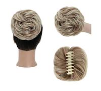 Parrucchiere Chignon spettinato con fermaglio for artigli, chignon ondulato e riccio, extension for capelli sintetici, spettinati e raccolti Uso quotidiano(Light Auburn Gradient Bleach Blond)