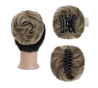 Parrucchiere Chignon spettinato con fermaglio for artigli, chignon ondulato e riccio, extension for capelli sintetici, spettinati e raccolti Uso quotidiano(Light Brown Gradient Bleach Blond)
