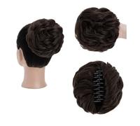 Parrucchiere Chignon spettinato con fermaglio for artigli, chignon ondulato e riccio, extension for capelli sintetici, spettinati e raccolti Uso quotidiano(Bark Brown)
