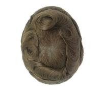Parrucchiere di ricambio per capelli Toupee da uomo V-Loop pelle super sottil...