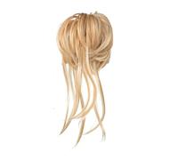 Parrucchiere elastico sintetico riccio panino sciolto nero biondo marrone naturale capelli finti chignon fascia updo ciambella per donna estensione ponytail (oro scuro)