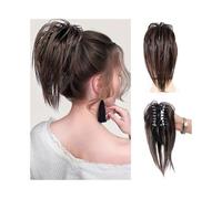 Parrucchiere Extension for capelli con chignon spettinato, clip for artiglio, coda di cavallo sintetica liscia, 30 cm Uso quotidiano(8L)