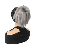 Parrucchiere Extension for capelli con chignon spettinato, elastico, sintetico, corto e liscio, for donne e ragazze Uso quotidiano(Dimgray)