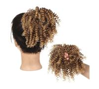 Parrucchiere Extension for capelli ricci afro crespi for donna, con elastico in gomma, for chignon riccio spettinato Uso quotidiano(10T27)