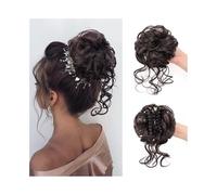 Parrucchiere Extension for capelli ricci con chignon spettinato sintetico e fermaglio a forma di artiglio, con coda di cavallo e scrunchie. Uso quotidiano(4)
