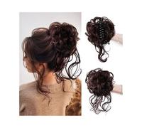 Parrucchiere Extension for capelli ricci con chignon spettinato sintetico e fermaglio a forma di artiglio, con coda di cavallo e scrunchie. Uso quotidiano(2-33)