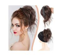 Parrucchiere Extension for capelli sintetici con fermaglio for capelli, chignon sciolto e ondulato, coda di cavallo Uso quotidiano(Light Brown)
