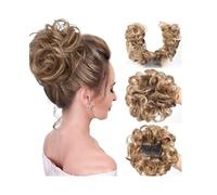 Parrucchiere Extension for chignon con pettine laterale, clip in capelli sintetici, chignon spettinato e riccio for donna Uso quotidiano(12H24)