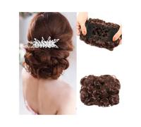 Parrucchiere Extension for chignon corto e riccio, facili da allungare, con fermagli e pettini for capelli. Uso quotidiano(33)