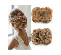 Parrucchiere Extension for chignon corto e riccio, facili da allungare, con fermagli e pettini for capelli. Uso quotidiano(12)