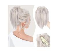 Parrucchiere Extension for chignon spettinato, in fibra sintetica, con fermaglio a forma di artiglio, for coda di cavallo corta e liscia, spettinata Uso quotidiano(4503)