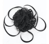 Parrucchiere Extension for coda di cavallo con chignon riccio e spettinato con elastico, scrunchies sintetici lunghi Uso quotidiano(2)