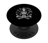 Parrucchiere Scheletro Parrucchiere Donne Meditazione Yoga PopSockets PopGrip Adesivo