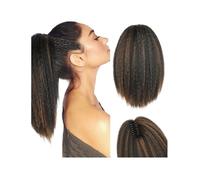 Parrucchino Coda di cavallo afro con clip, treccine sintetiche, stile africano naturale, parrucca lunga e soffice Festa(T1B/30,12inches)