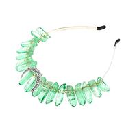 Parrucchino Crystal Party Headband Moon Crown Prom Puntelli Copricapo da sposa for la sposa Vintage Witch Crystal Hair Crystal Hair Band Women Crystal Hairband Crystal Hairband Crown Wig(Green)