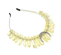 Parrucchino Crystal Party Headband Moon Crown Prom Puntelli Copricapo da sposa for la sposa Vintage Witch Crystal Hair Crystal Hair Band Women Crystal Hairband Crystal Hairband Crown Wig(Yellow)