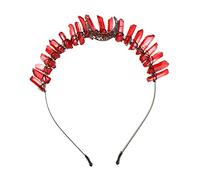 Parrucchino Crystal Party Headband Moon Crown Prom Puntelli Copricapo da sposa for la sposa Vintage Witch Crystal Hair Crystal Hair Band Women Crystal Hairband Crystal Hairband Crown Wig(Red)