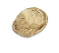 Parrucchino da uomo 0.12-0.14mm Mens Toupee 8x10 pollici Sistemi di Sostituzione Dei Capelli Parrucca Fatta A Mano Pura Pezzi di Capelli Protesi Unità di Capelli Parrucca Maschile Parrucche