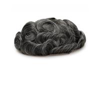 Parrucchino da uomo Base Durevole Candeggina Nodi Singoli Uomini Parrucca Attaccatura Dei Capelli Umani Parrucchino Protesi Lace & Pu Parrucca Maschile Unità di Sistema di Capelli Parrucche(40% gray h