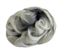Parrucchino da uomo con base in PU da 0,06 mm Pelle sottile # 1B60RY Parrucchino indiano for capelli umani Attaccatura Capelli Sottile(7x10)