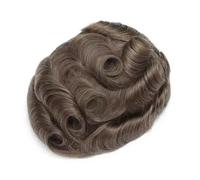 Parrucchino da uomo con parrucchino for capelli umani,base in PU | 17# BIONDO SCURO CENERE, PU 0,02-0,03 mm, attaccatura dei capelli invisibile con anello a V, capelli lisci(7"x10")