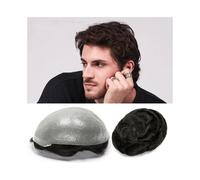 Parrucchino da uomo Linea sottile invisibile 0,03 mm Pelle ultra sottile Protesi capillari da uomo Parrucchino da uomo Sistema di sostituzione dei capelli umani for uomo Parrucche(Platinum Blonde,7x9)
