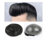 Parrucchino da uomo Parrucca da uomo corta Pelle sottile Pezzi di capelli Estensioni dei capelli umani Remy Uomo Toupee Protesi Parrucca maschile Sistema di capelli for uomo Parrucche(Jet Black,7x9)
