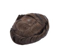 Parrucchino da uomo Parrucca for capelli umani Toupee da uomo Mono e Pu con parrucchino for anteriore in pizzo Sistema di sostituzione dei 6" Parrucchino per uomo(8x10)