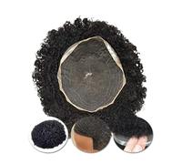 Parrucchino da uomo Parrucche afro ricci for capelli umani for uomo Toupee Parrucche piene in pizzo Uomo Traspirante Protesi capillare for uomo Parrucche maschili Attaccatura dei capelli Parrucche(10m