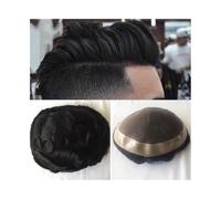 Parrucchino da uomo Parrucche for capelli umani for uomo Parrucche corte for capelli umani con base in pizzo mono fine for protesi for unità di capelli maschili Parrucchino da uomo Parrucche(7x10)
